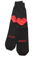 Doublet Red heart heel black socks 219651